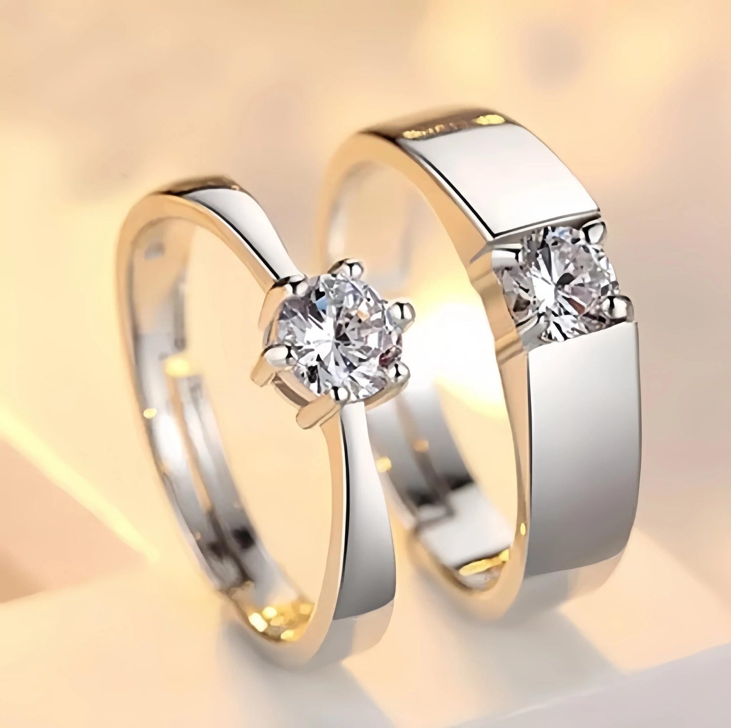 Charm Couple's Ring Set | 2 Pcs Easy Wear Design
